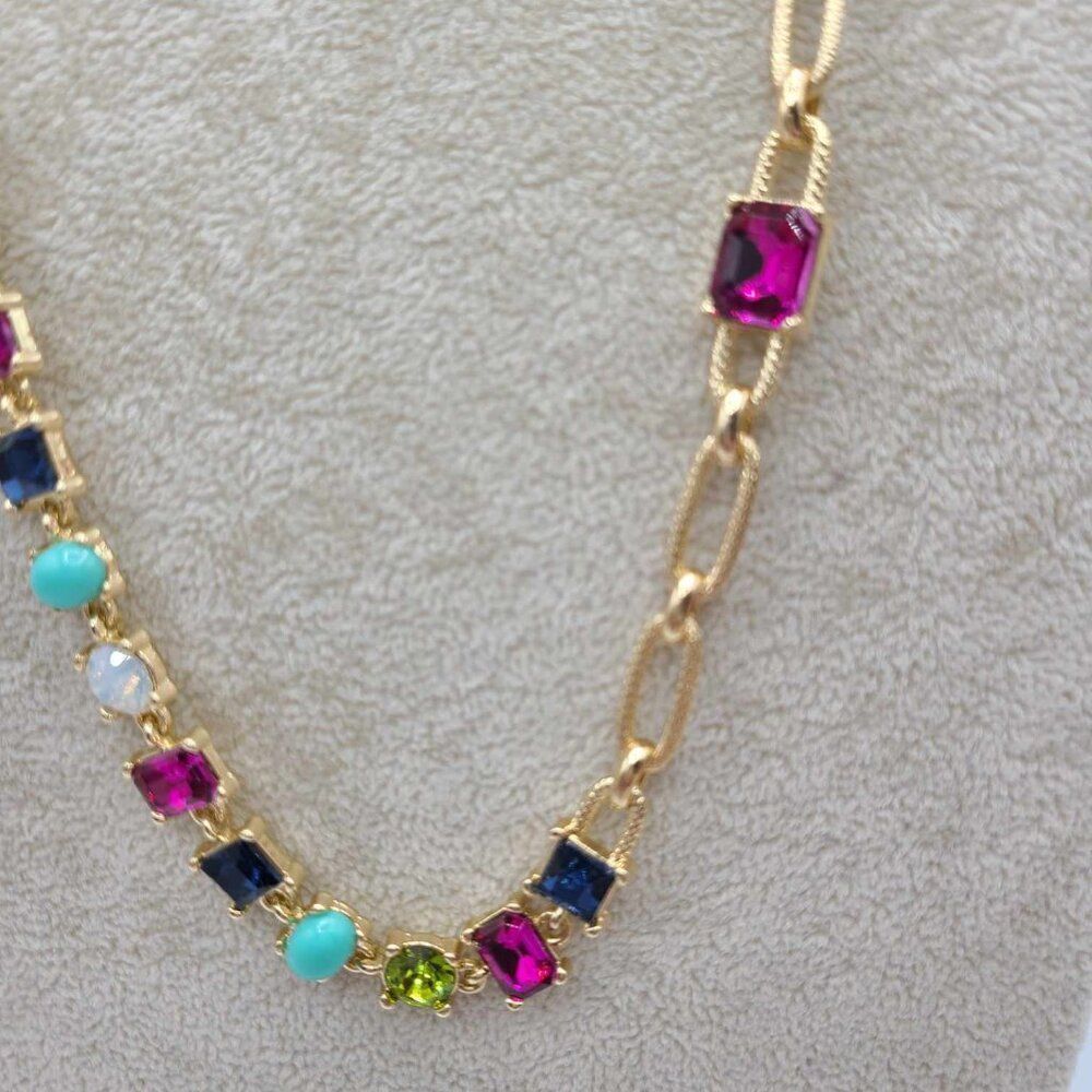 R J Graziano Multi Color Crystal Necklace - Picture 3 of 12